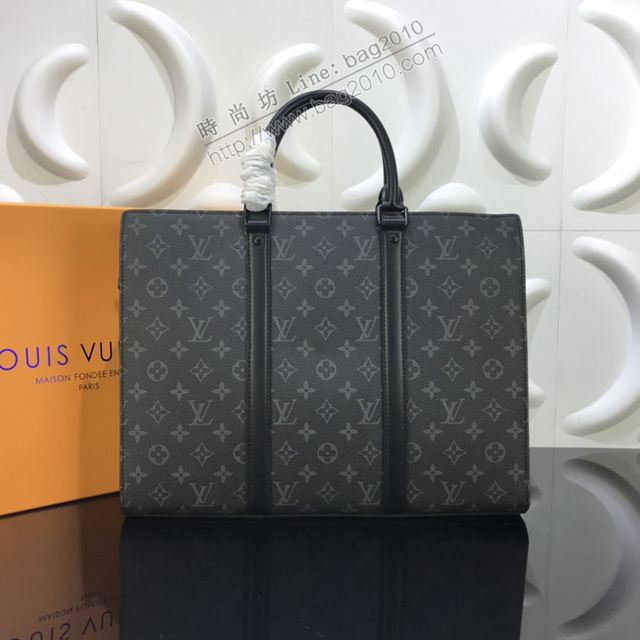 LV包 lv新款男包 M45265 Sac Plat Horizontal Zippé公事包 LV老花手提公事包  ydh3536